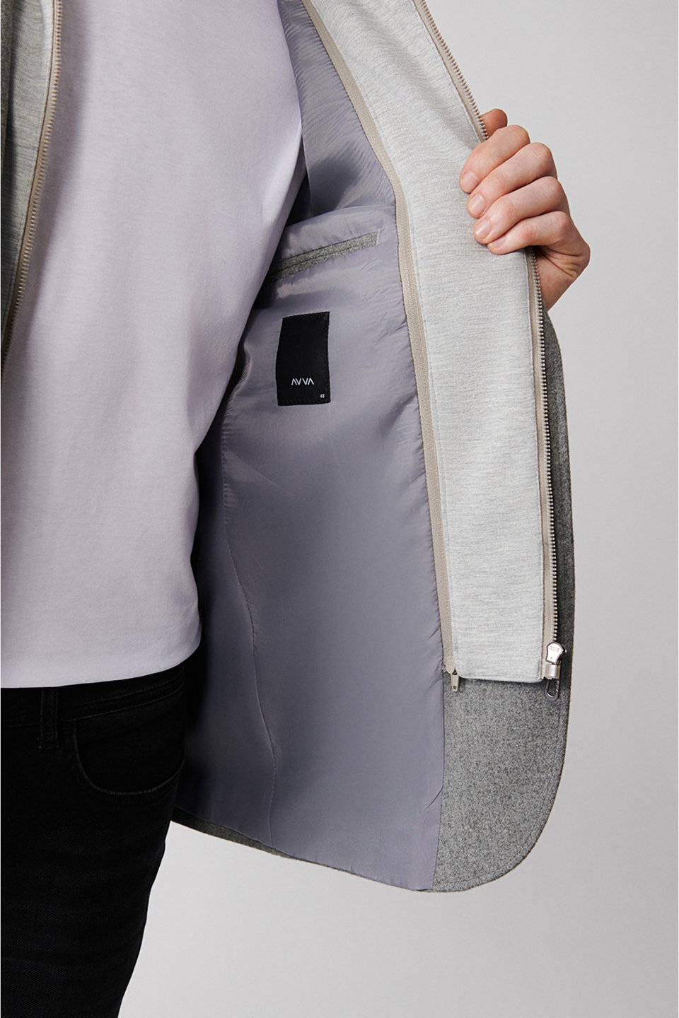 Men's Detachable Hooded Wool Jacket A32Y4017
