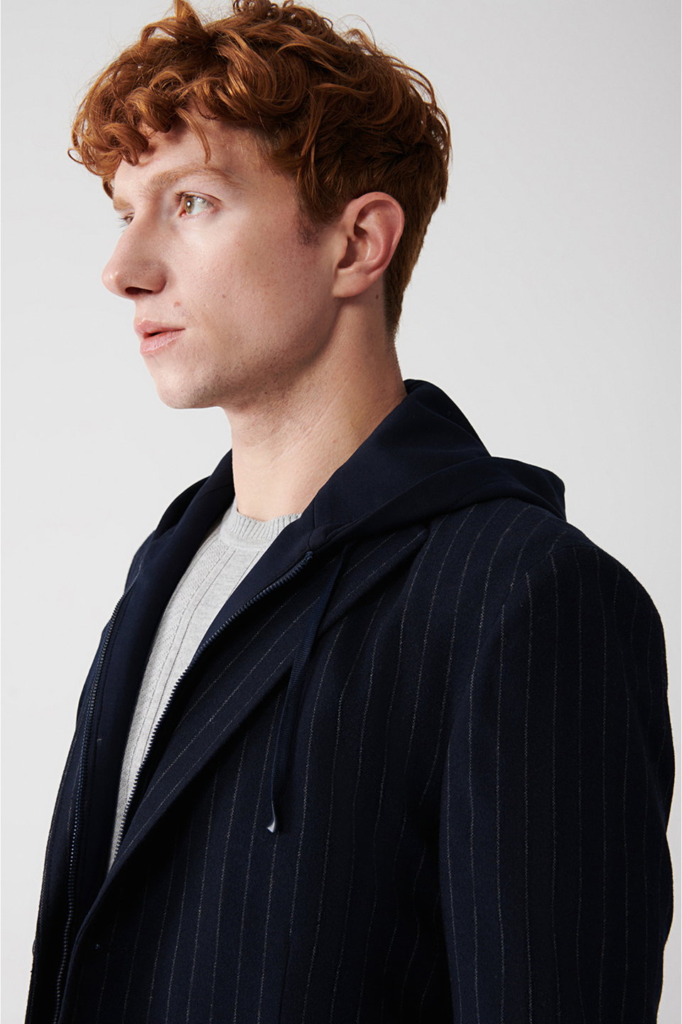 Men's Mono Collar Hooded Jacket with Insert Pockets A32Y4019
