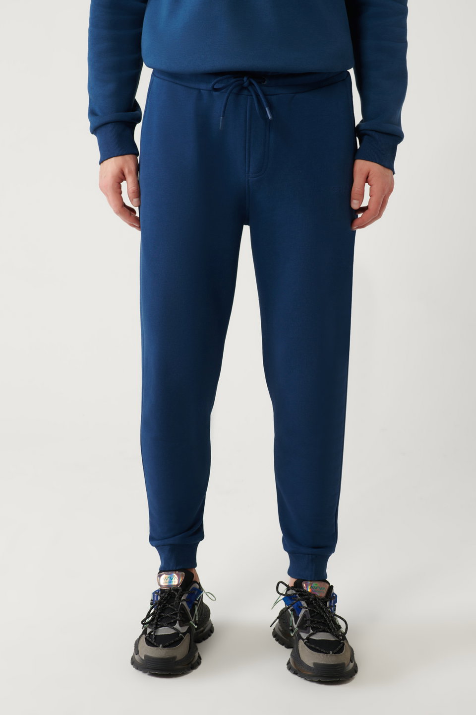 Men's Tied Waist 3-Thread Raised Printed Sweatpants A32Y3411