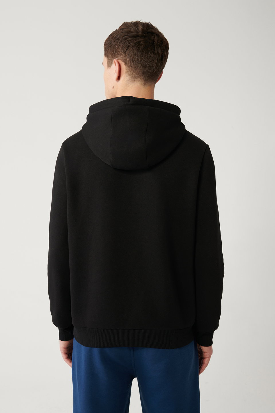 Men's raised fabric hooded collar embroidered sweatshirt a32y1393