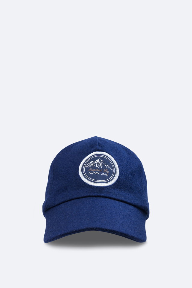 Navy blue - Men's Gray Front Embroidery Detailed Stamped Hat A32Y9212