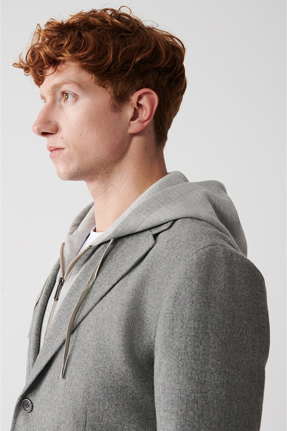 Men's Detachable Hooded Wool Jacket A32Y4017
