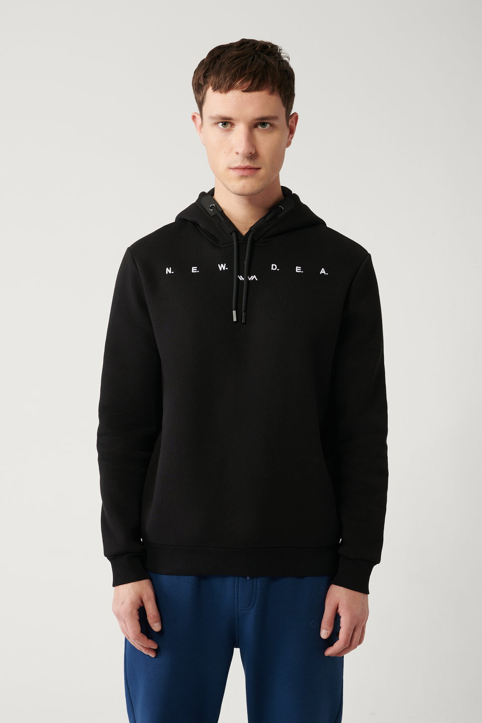 Men's raised fabric hooded collar embroidered sweatshirt a32y1393