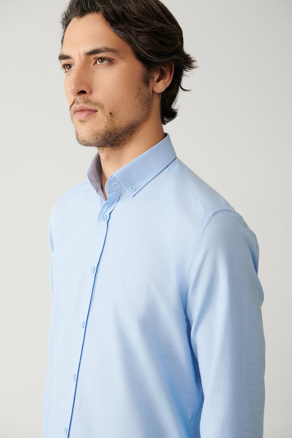 Men's Button-down Collar Easy Iron Cotton Oxford Shirt E002000