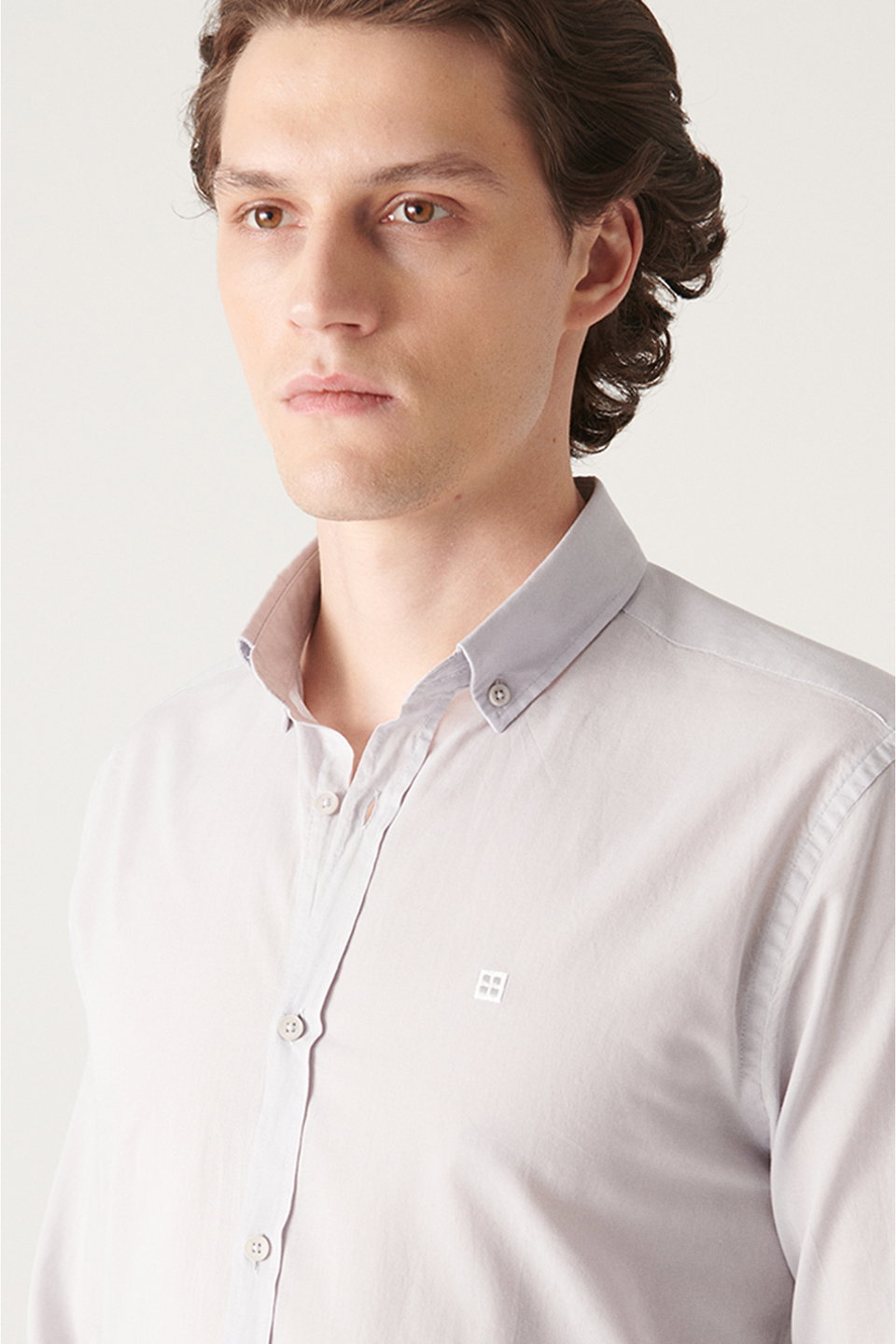Men's button-down cotton slim fit regular shirt e002206