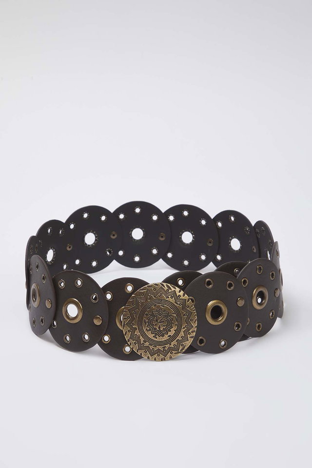 Brown*001 - Black Trock Faux Leather Belt TEDAW24KE00000