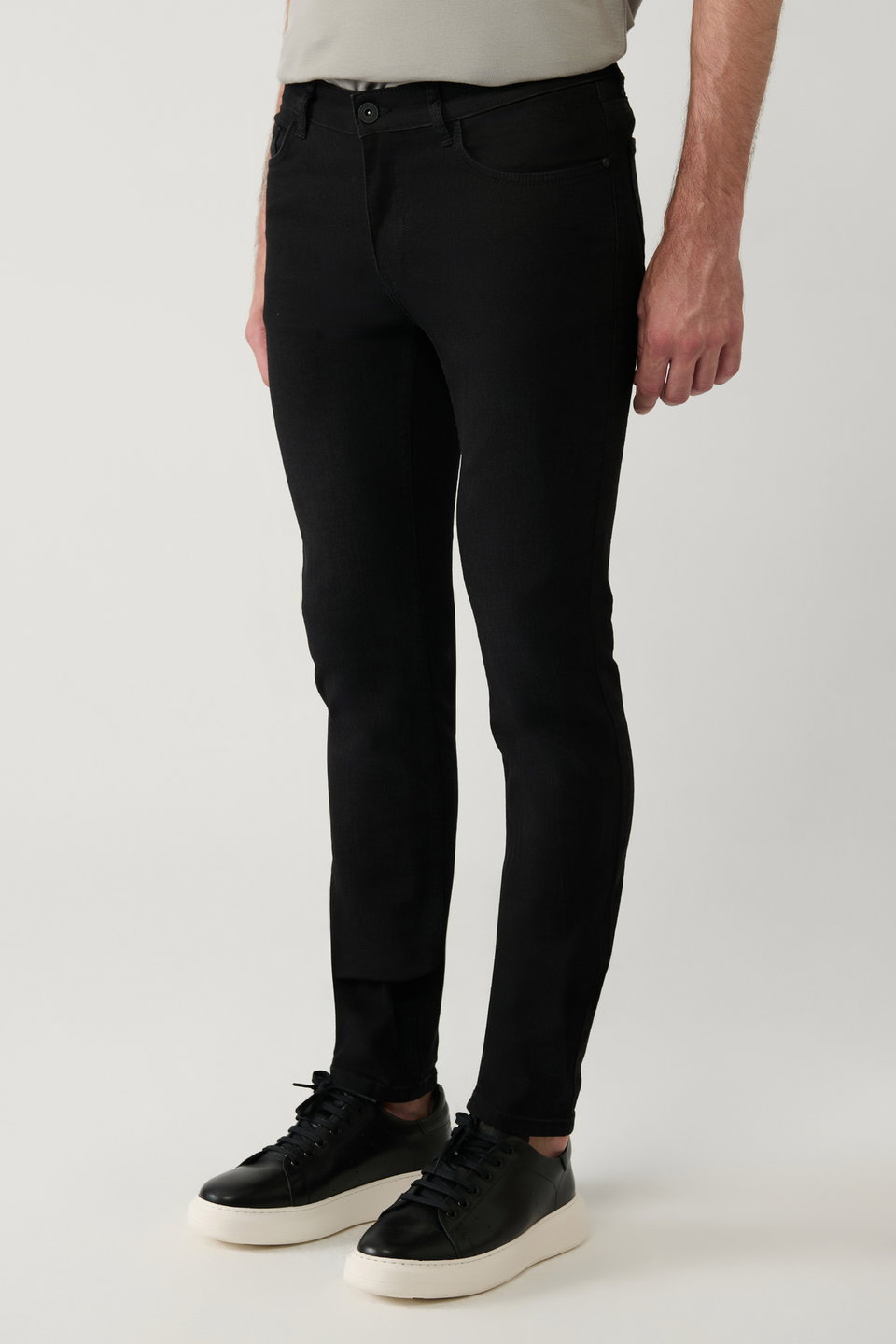 Men's distressed wash stretch jean pants e003512