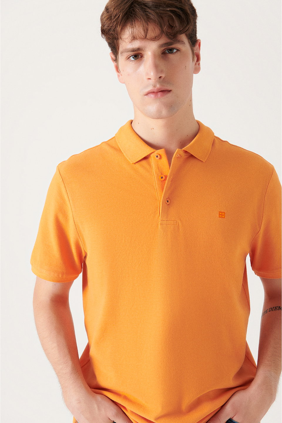 Men's basic cotton polo collar t-shirt e001004
