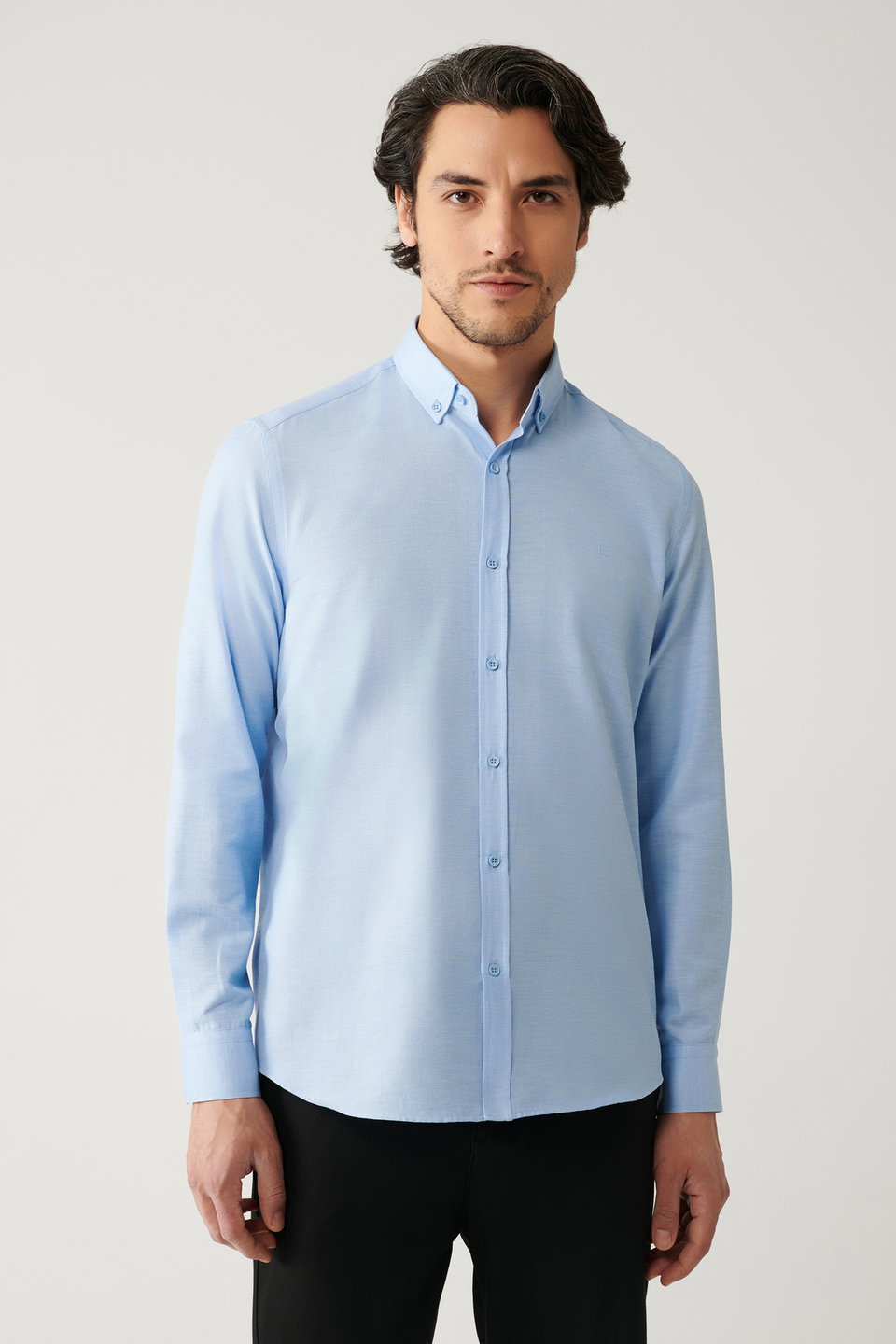 Men's Button-down Collar Easy Iron Cotton Oxford Shirt E002000