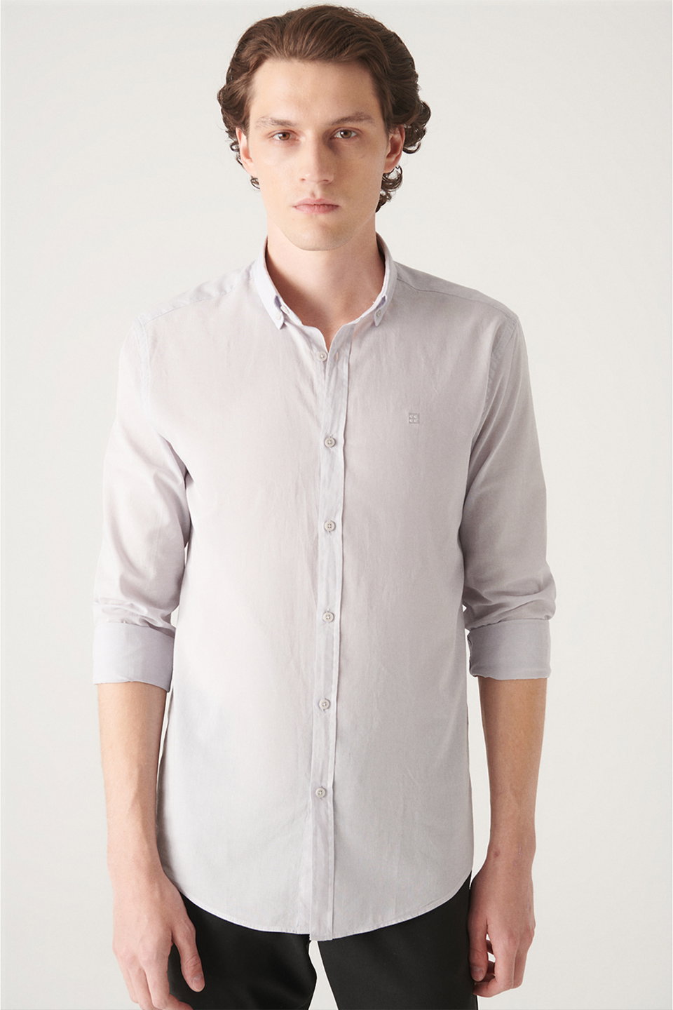 Men's button-down cotton slim fit regular shirt e002206