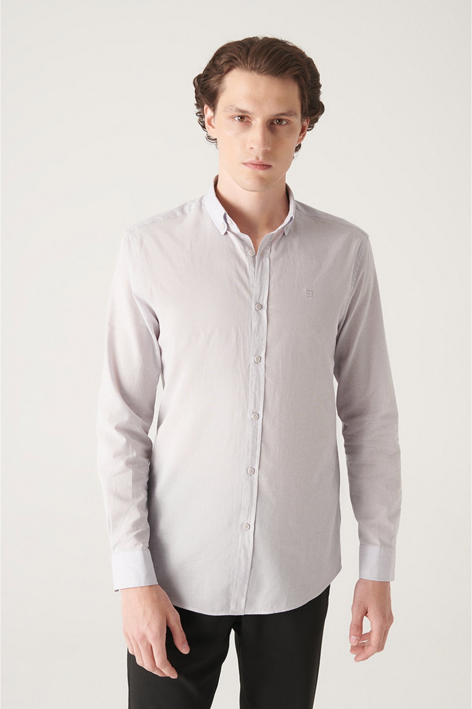 Men's button-down cotton slim fit regular shirt e002206