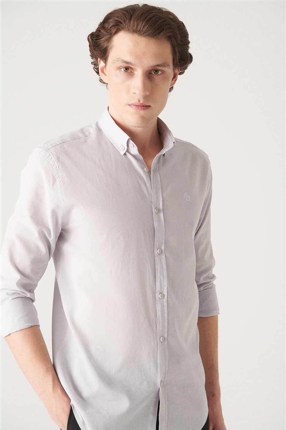 Men's button-down cotton slim fit regular shirt e002206