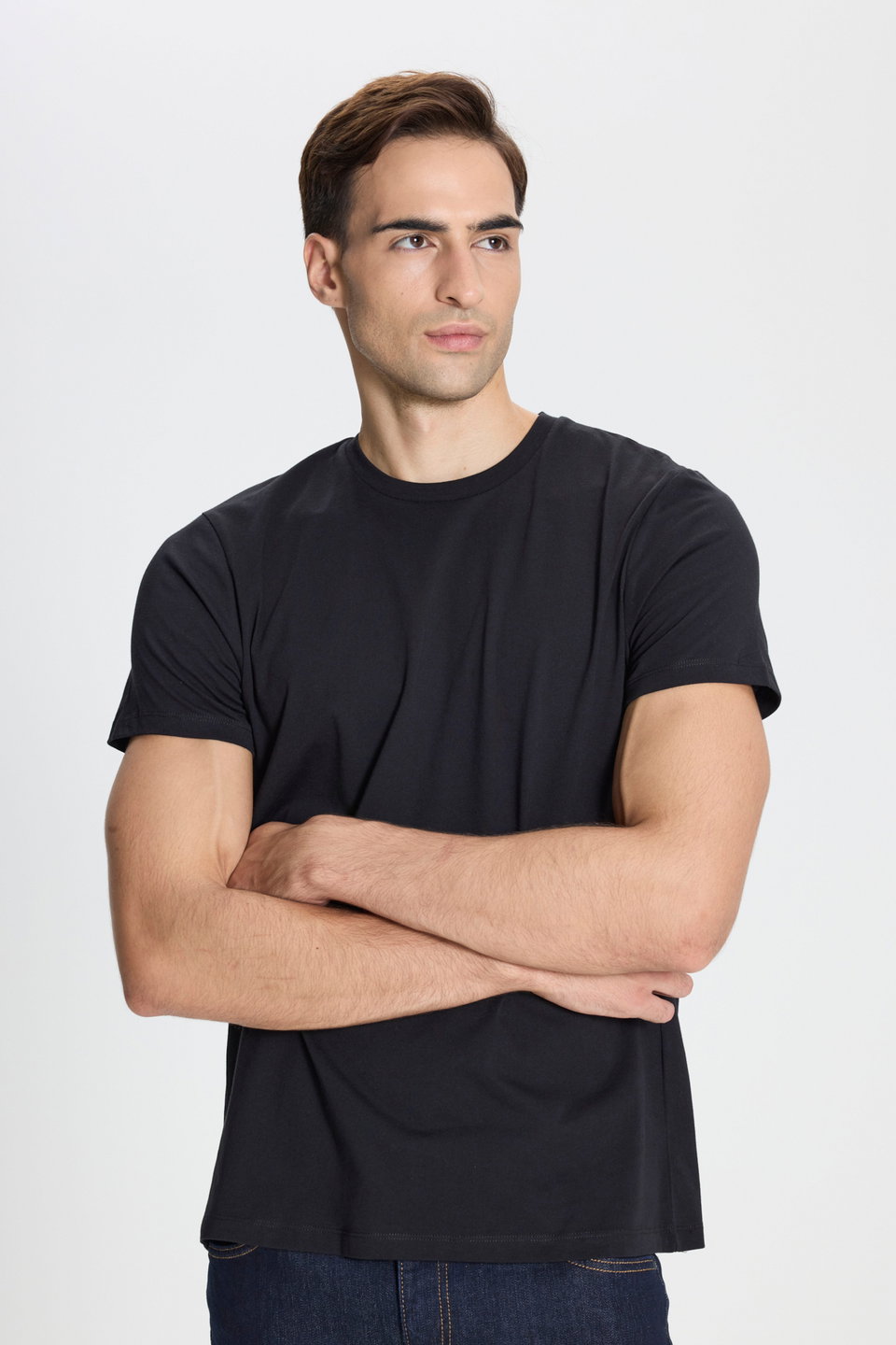 Cotton Slim Fit Slim Fit Crew Neck T-Shirt