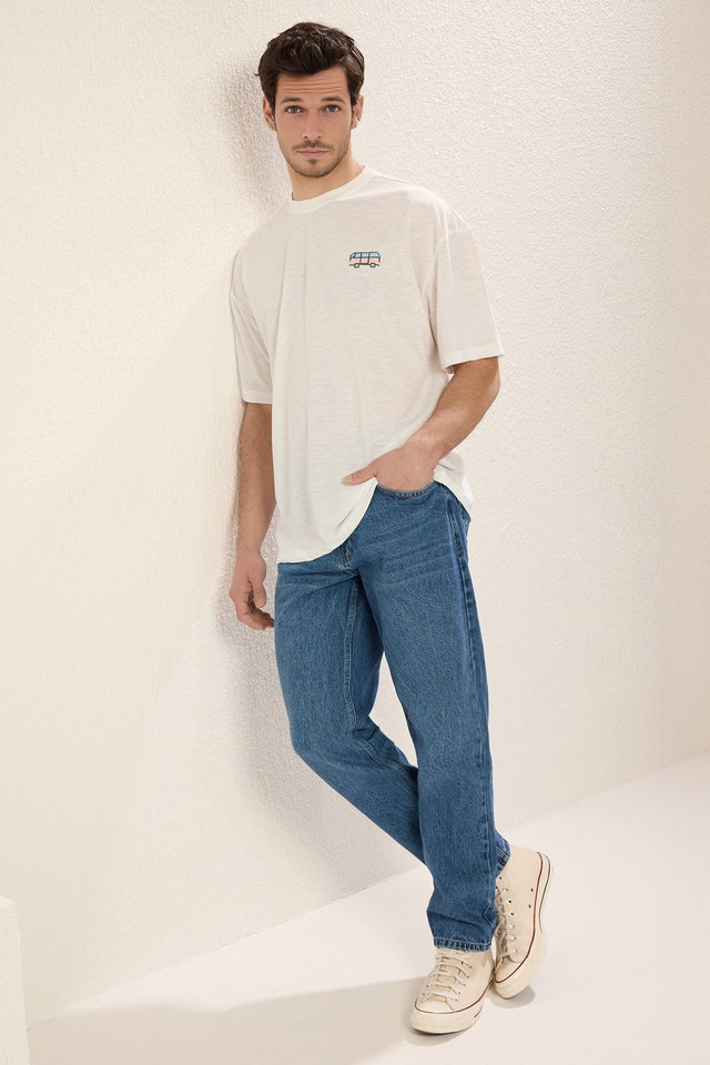Medium Blue-5001 - Navy 100% Cotton Essential Fit Jeans Jeans Tmnaw23Je00104