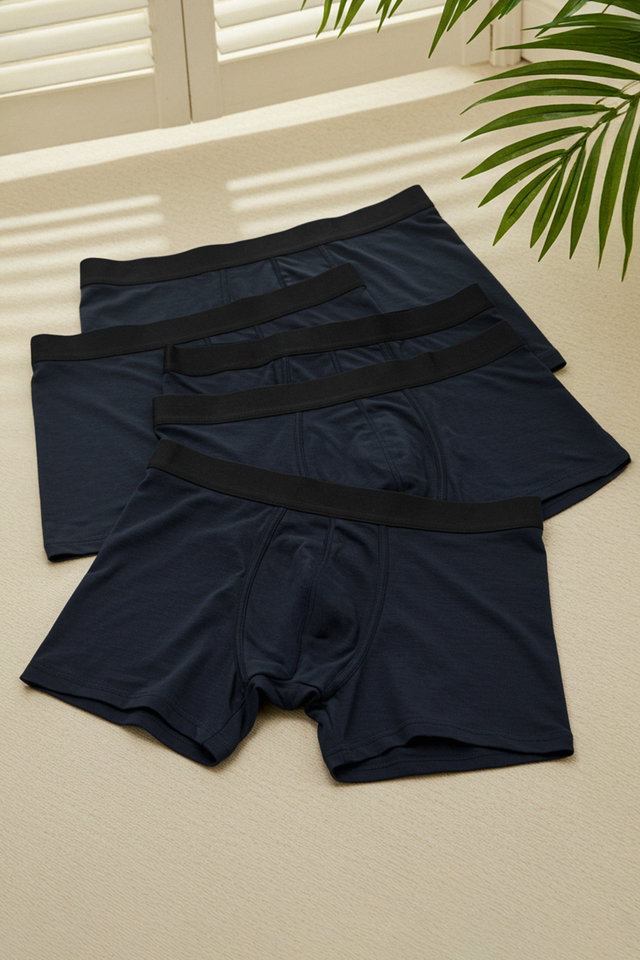 Navy blue - Black-Anthracite-Grey Multicolored Basic 5 Pack Cotton Boxers TMNAW21BX0018