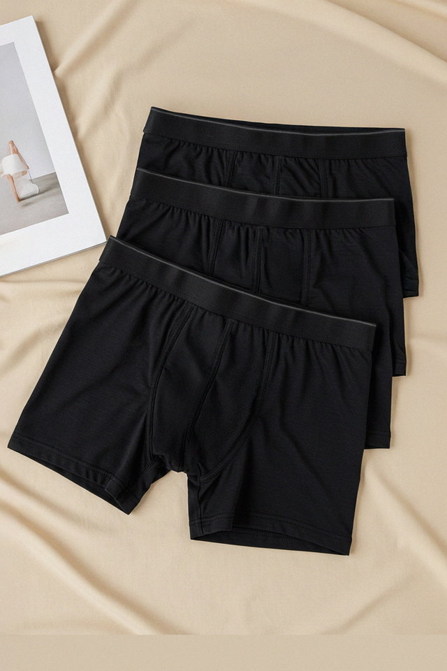 Black - Black 3-Pack Plain Boxer TMNAW20BX0063