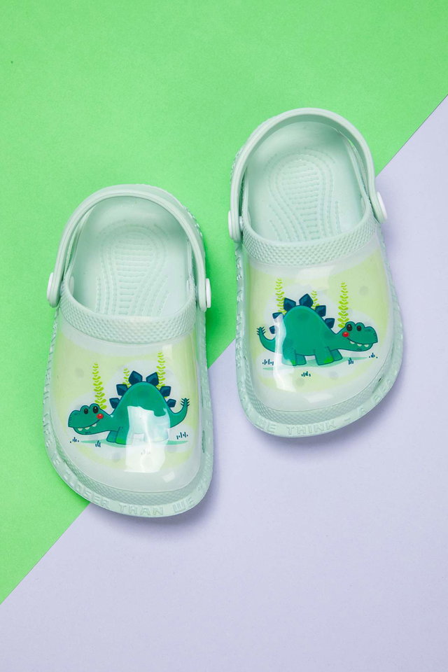 mint - Soft Mint Closed Front Lighted Crocodile Figure Detailed Boy Kids Sandal Slippers TAKSS25TE00054