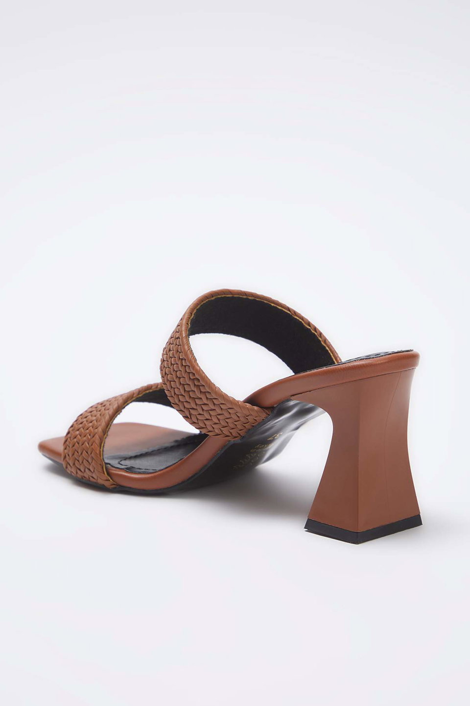 Braided Double Band Women's Block Heels Slippers Takss25To00107