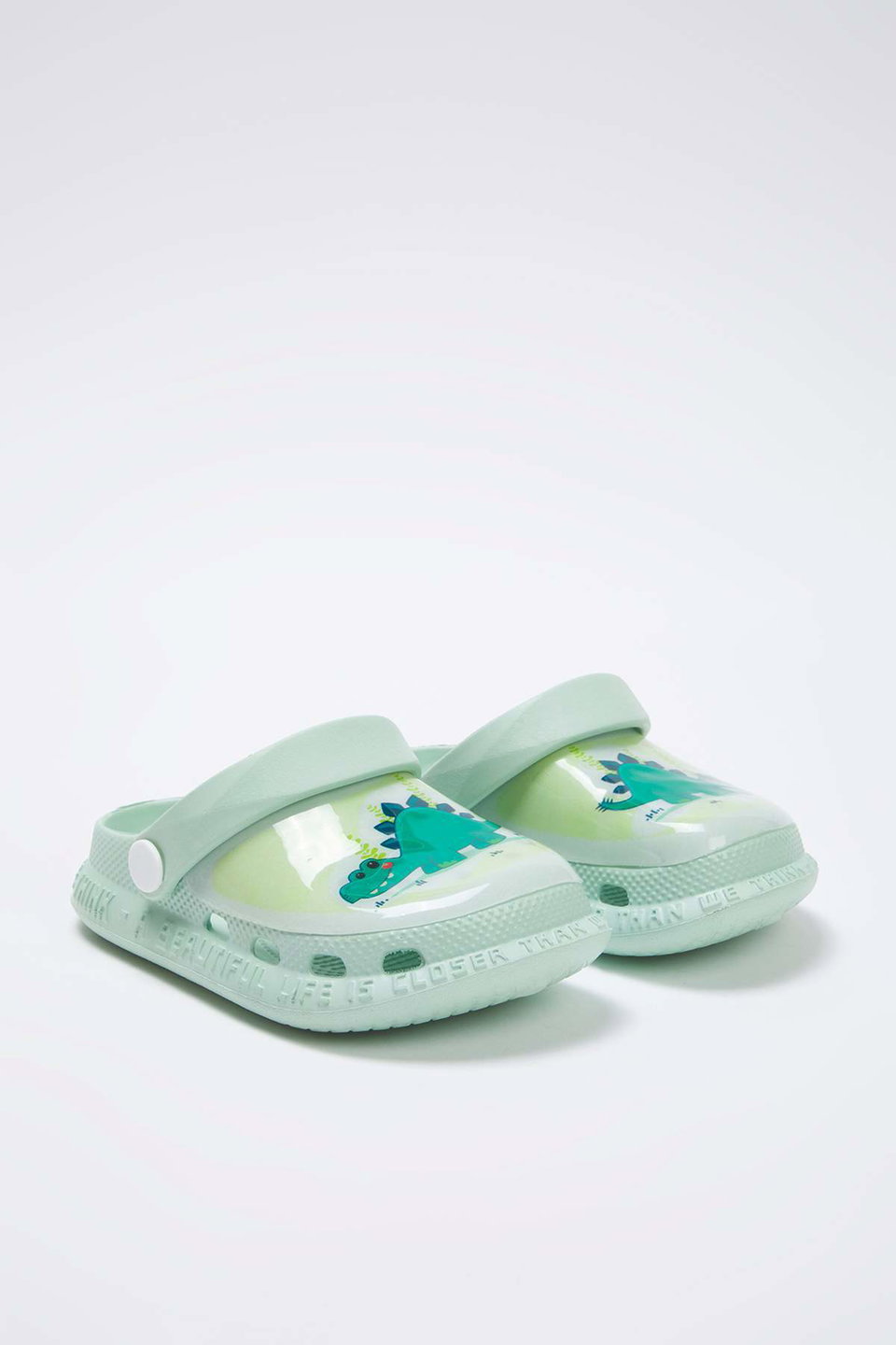 Soft Closed Front Lighted Crocodile Figure Detailed Boy Kids Sandal Slippers TAKSS25TE00054