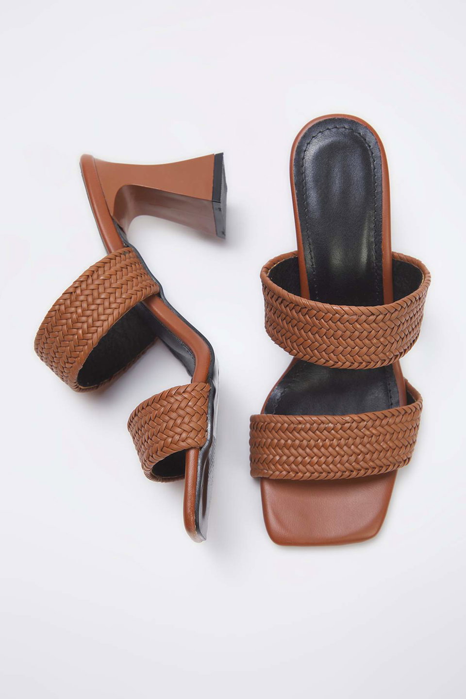 Braided Double Band Women's Block Heels Slippers Takss25To00107