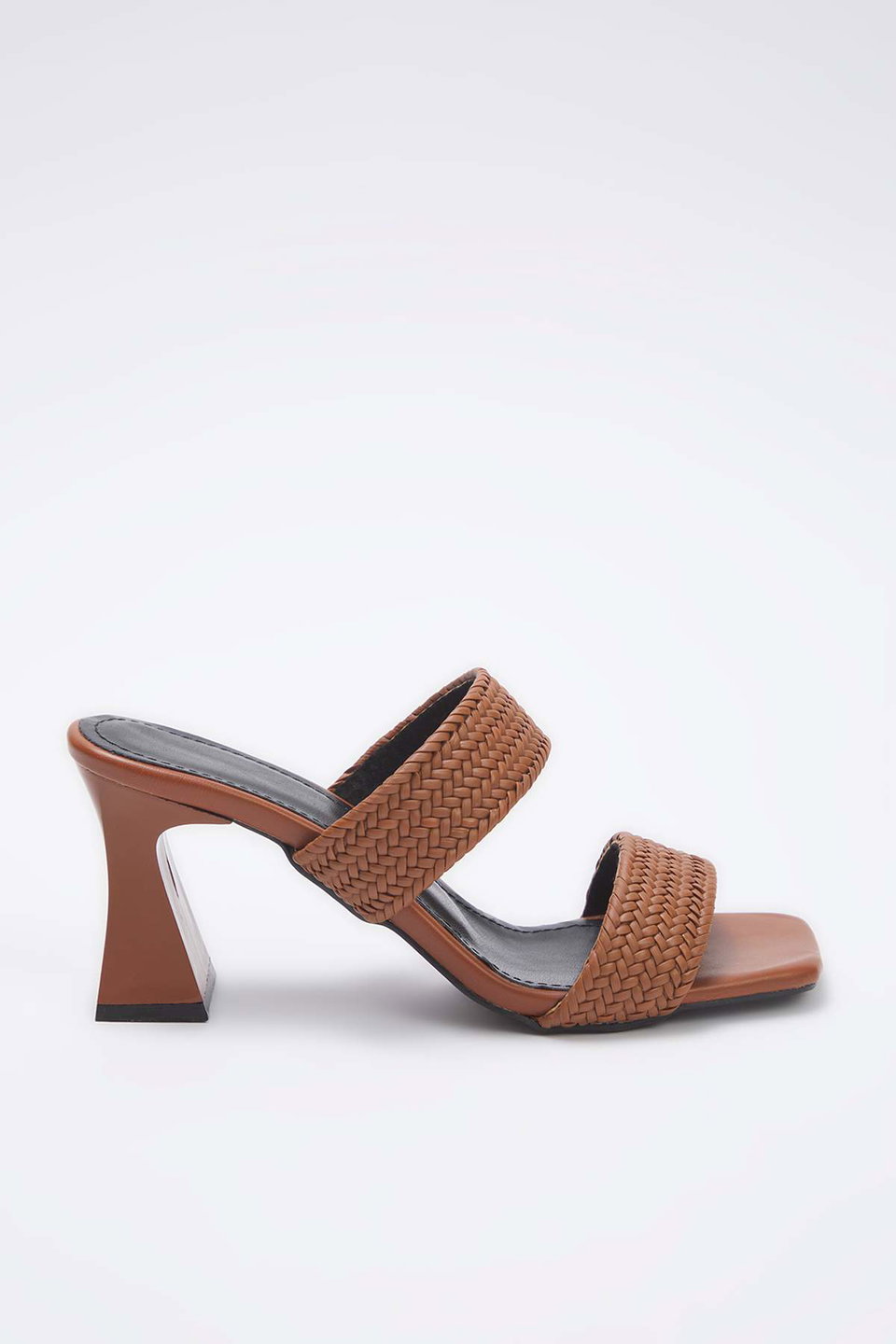 Braided Double Band Women's Block Heels Slippers Takss25To00107