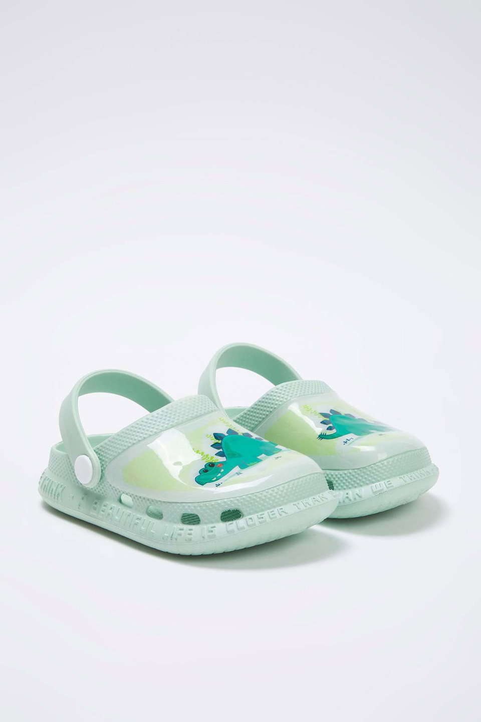 Soft Closed Front Lighted Crocodile Figure Detailed Boy Kids Sandal Slippers TAKSS25TE00054