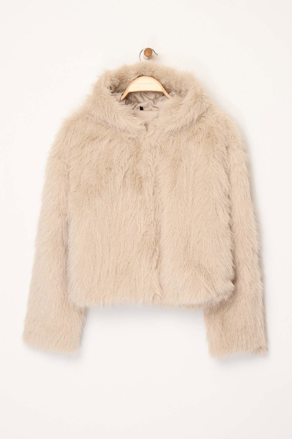 Oversize Mold Hooded Fur Coat Twoaw26Mo00025