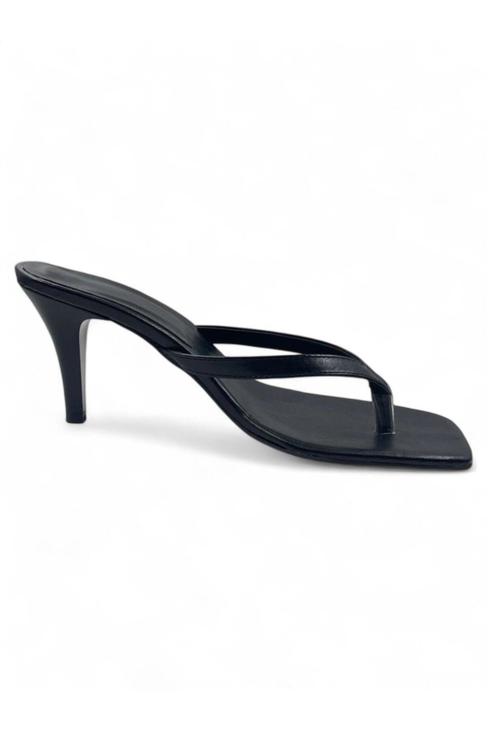 Square Toe Flip Flops Women Thin Heels Slippers Takss25To00096