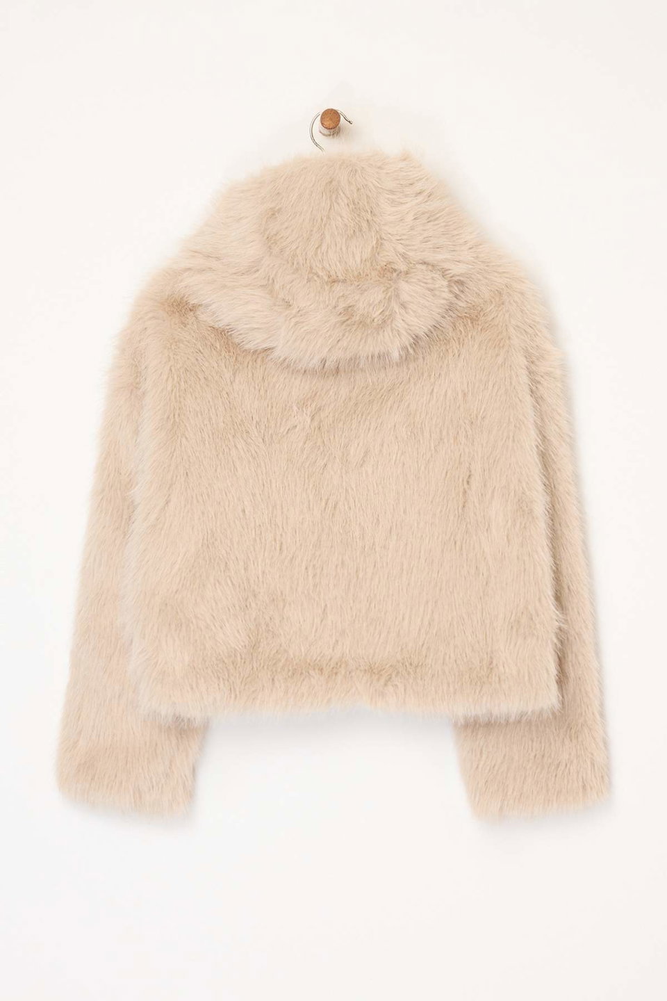 Oversize Mold Hooded Fur Coat Twoaw26Mo00025