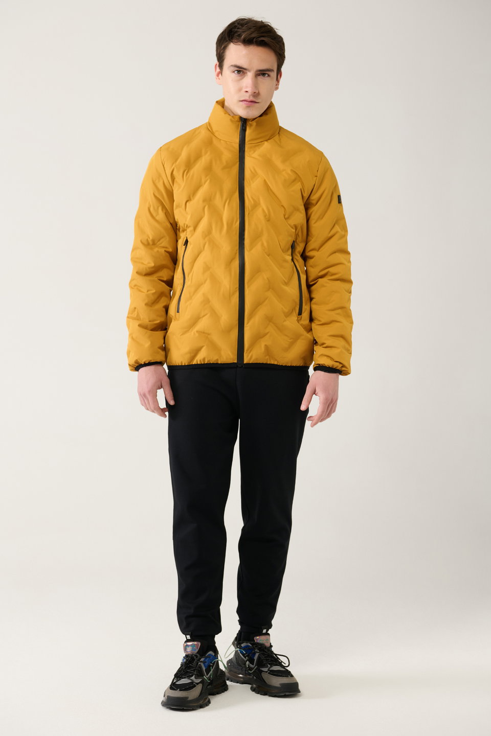 Men's Comfort Fit Puffer Stand Collar Water Repellent Windproof Lightweight Coat E006036