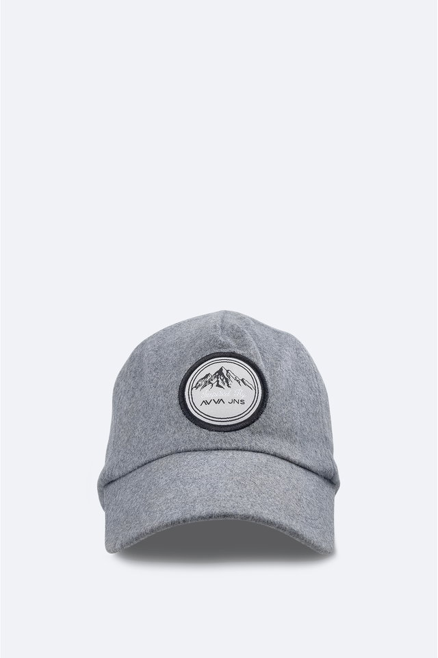 Grey - Men's Gray Front Embroidery Detailed Stamped Hat A32Y9212