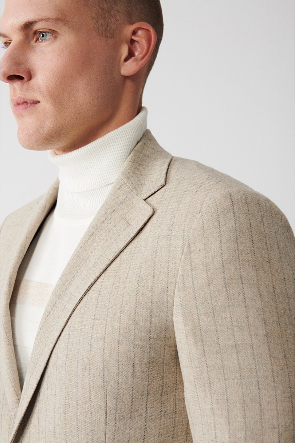 Men's Mono Collar Lined Pouch Pocket Wool Jacket A32Y4041