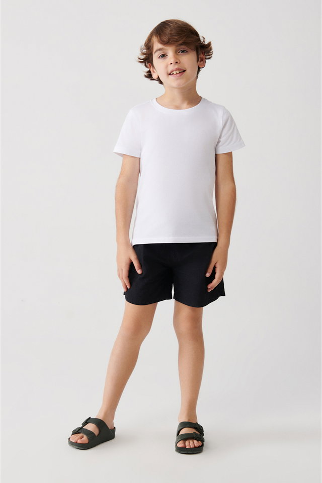 Black - Boys Black Quick Drying Kids Swim Shorts A31Y3810