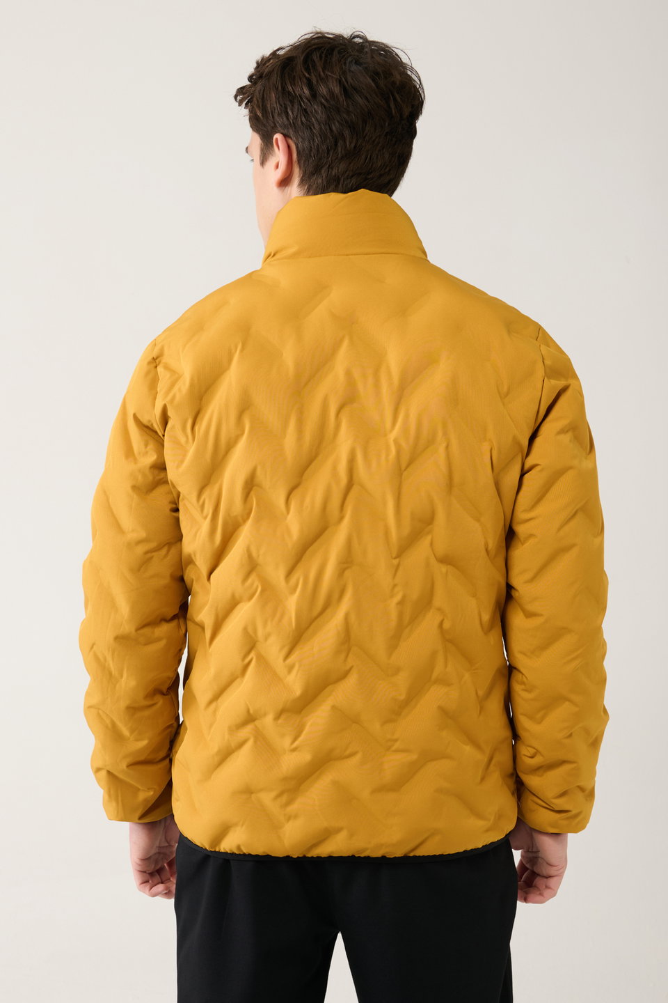 Men's Comfort Fit Puffer Stand Collar Water Repellent Windproof Lightweight Coat E006036