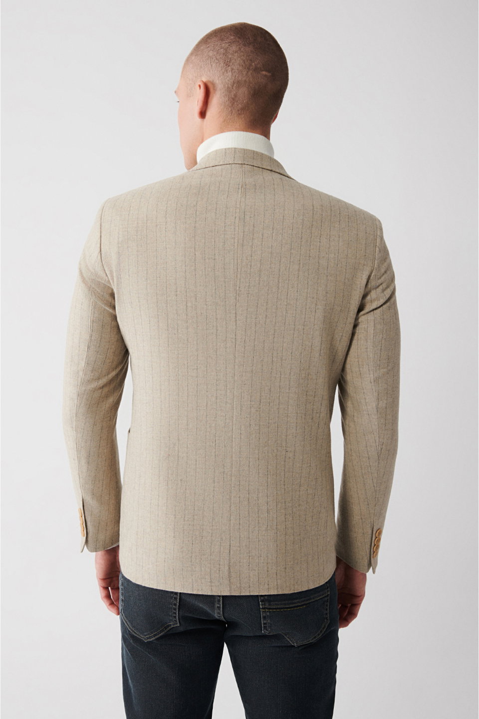 Men's Mono Collar Lined Pouch Pocket Wool Jacket A32Y4041