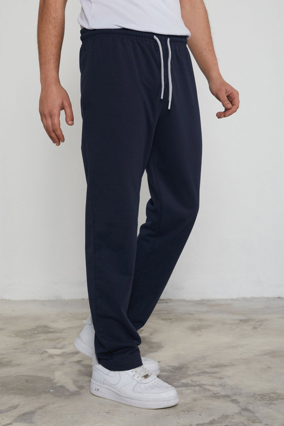 Smoked Regular Cut New York Embroidered Straight Leg Sweatpants TMNSS25EA00007