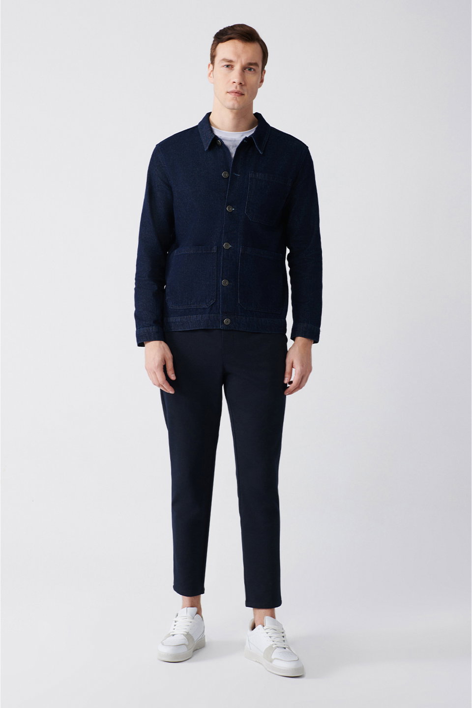 Men's Classic Collar 100% Cotton Denim Coat A31Y6002