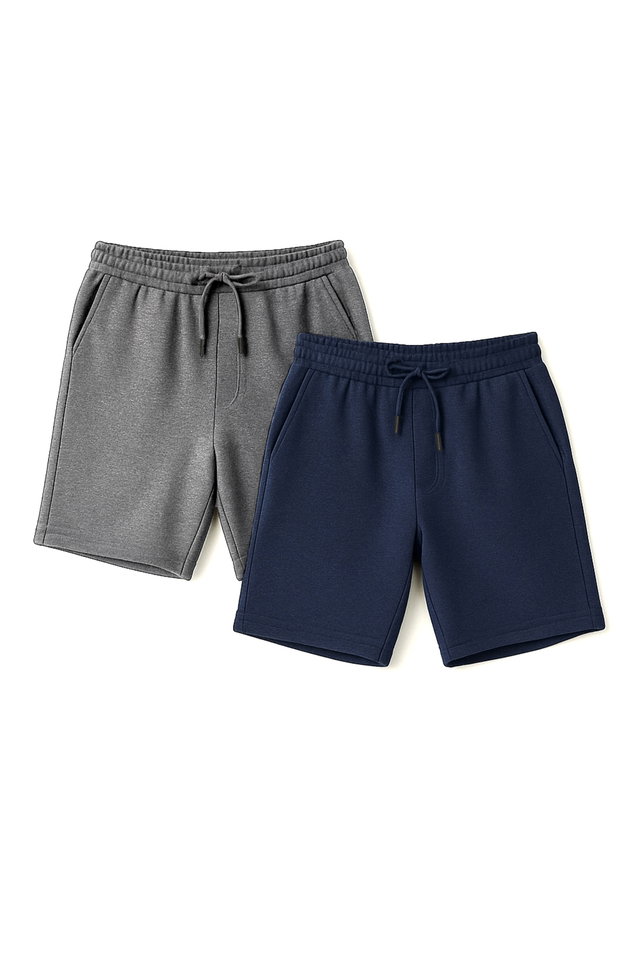 Anthracite - Navy Blue-Stone Basic Regular Cut 2 Pack Shorts TMNSS21SR0095