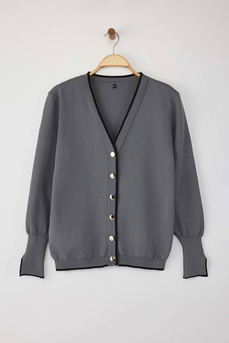 Button Detailed Striped Knitwear Cardigan TBBAW24AV00014