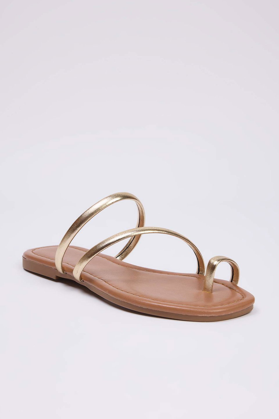Metallic Thin Strappy Women's Stylish Slippers TAKSS25TE00045