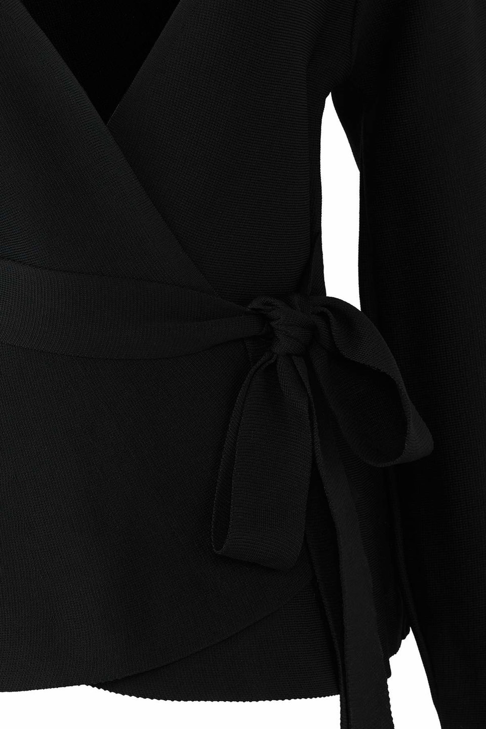 Double-Breasted Knit Cardigan with Tie Detail TWOAW26HI00241