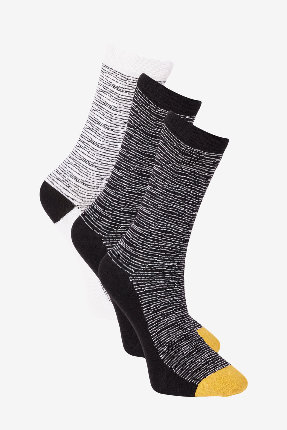 Men's 3-Pack 100% Cotton Flexible Patterned Socks