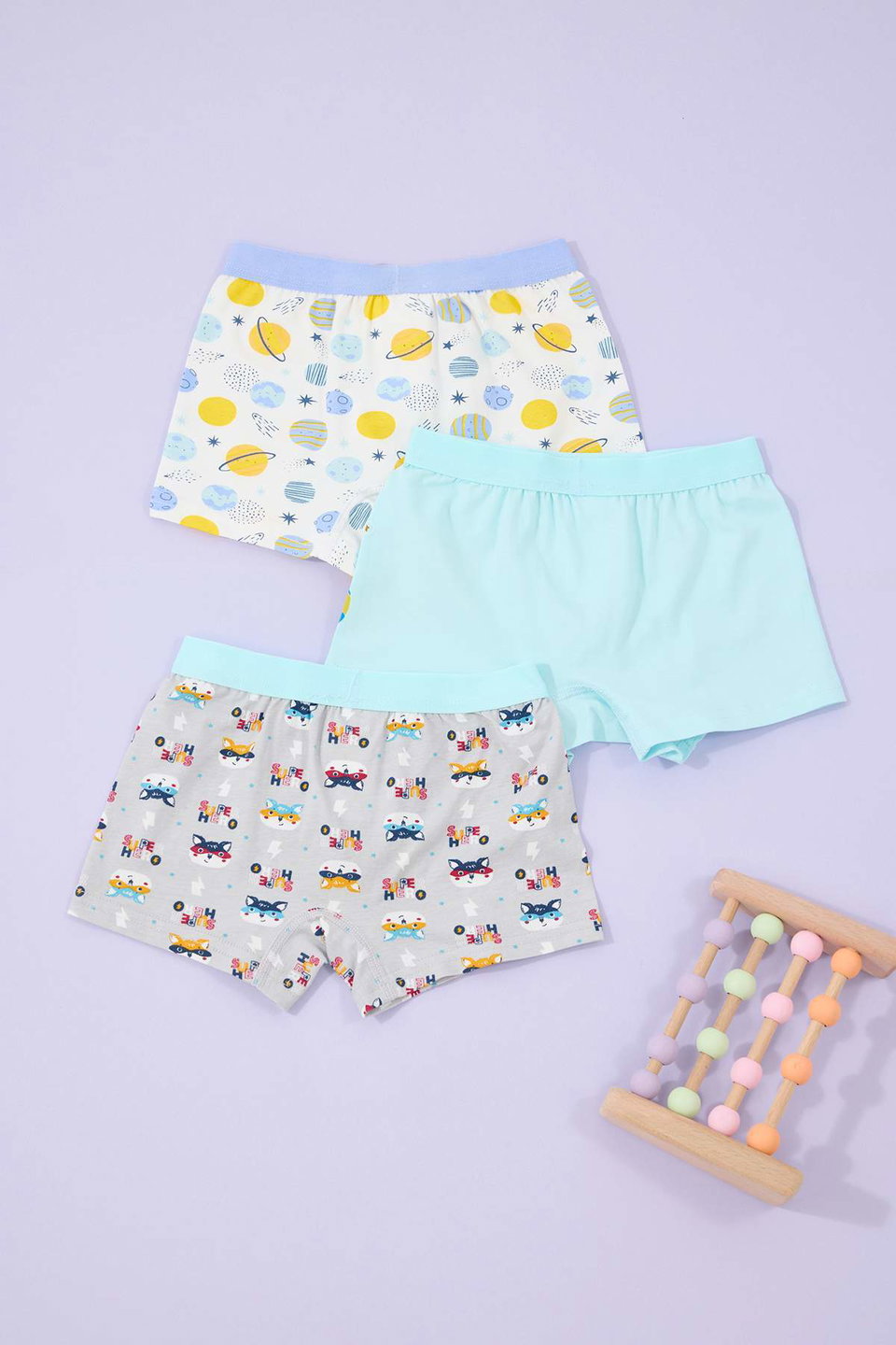 Cotton 3-Pack Flexible Printed Boy's Knitted Boxer TKDAW26BX00001