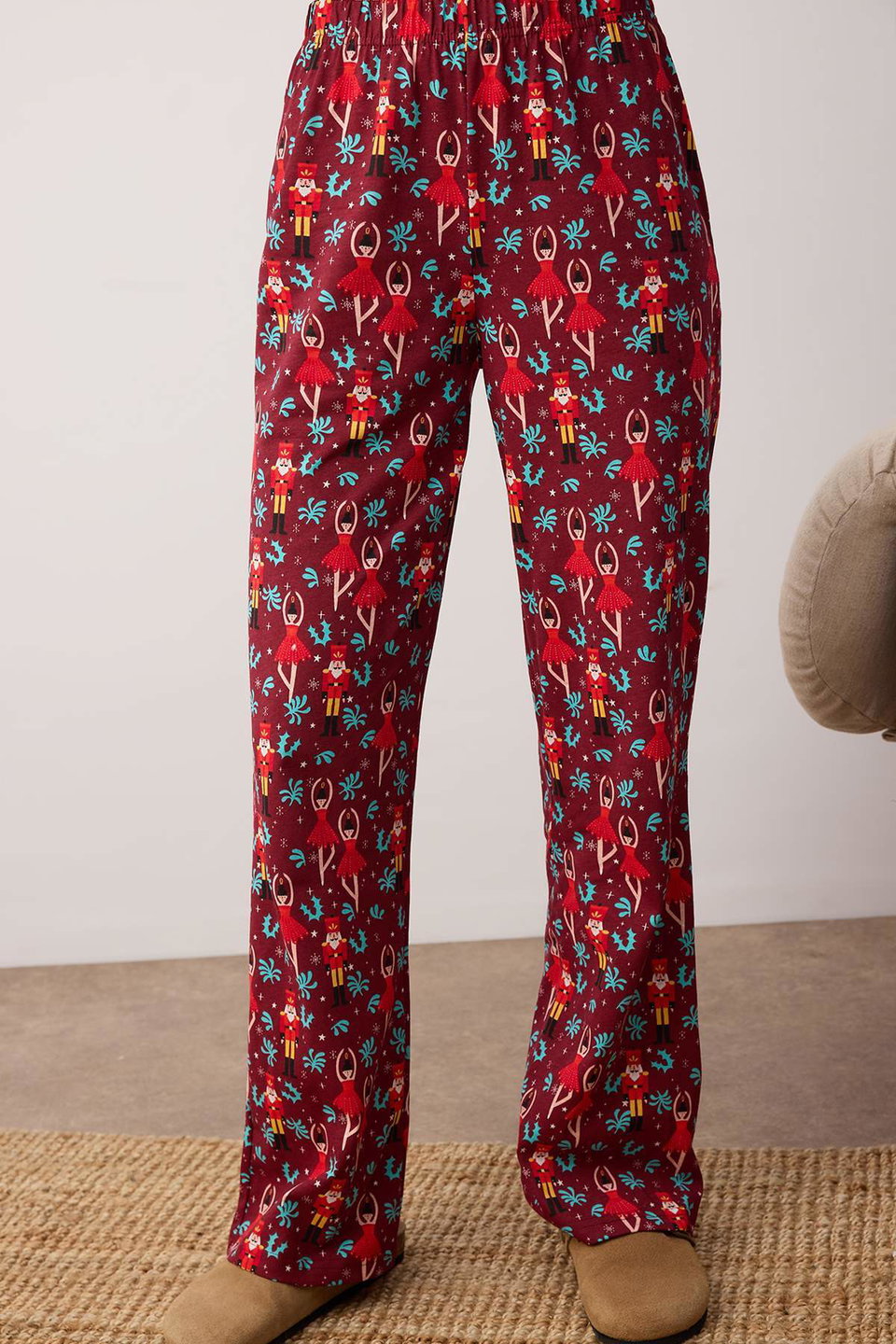100% Cotton Christmas Themed Knitted Pajama Set THMAW23PT00318