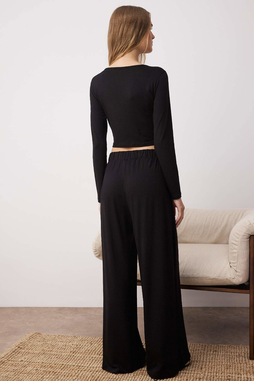 Viscose Knitted Pajama Set TWOAW21AU0034
