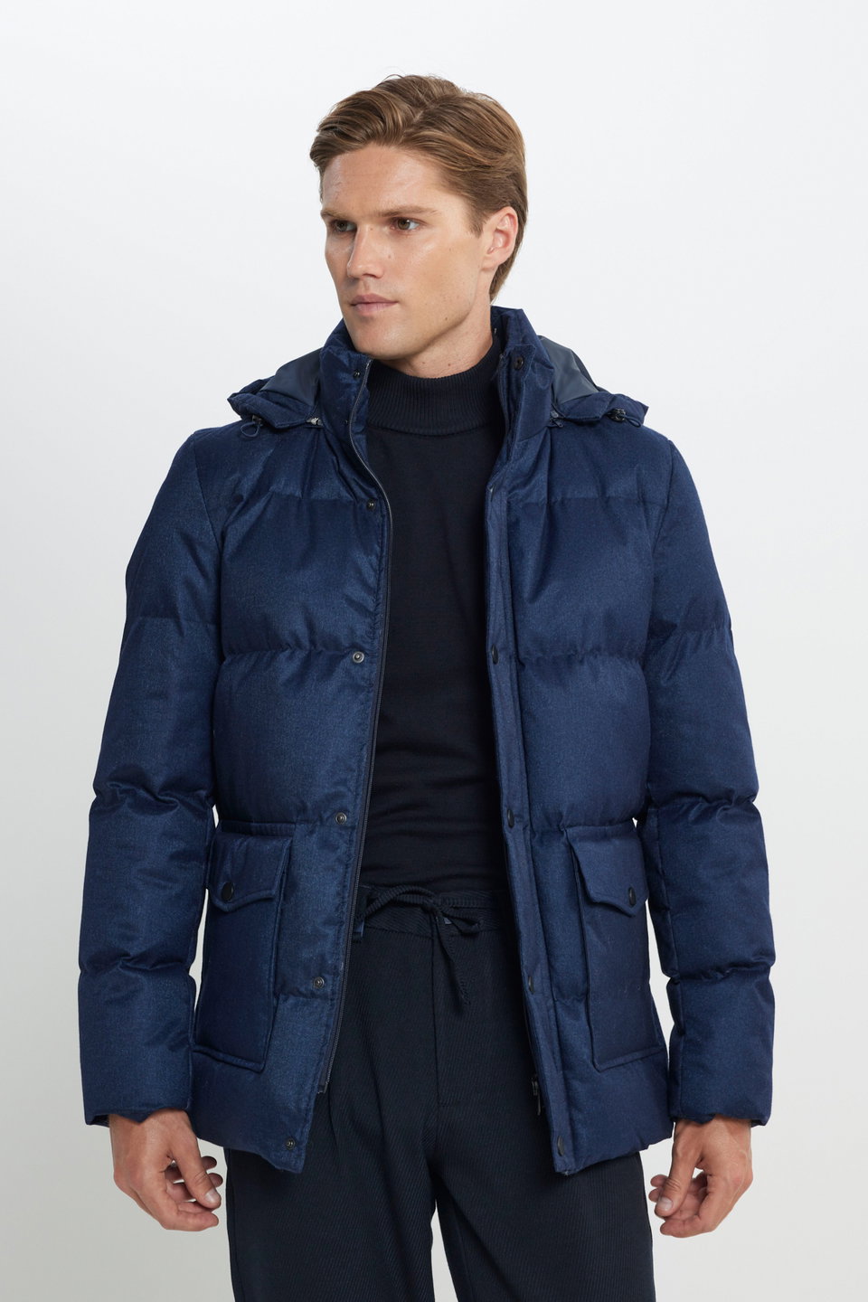 Men's Standard Fit Normal Cut Hooded Coat
