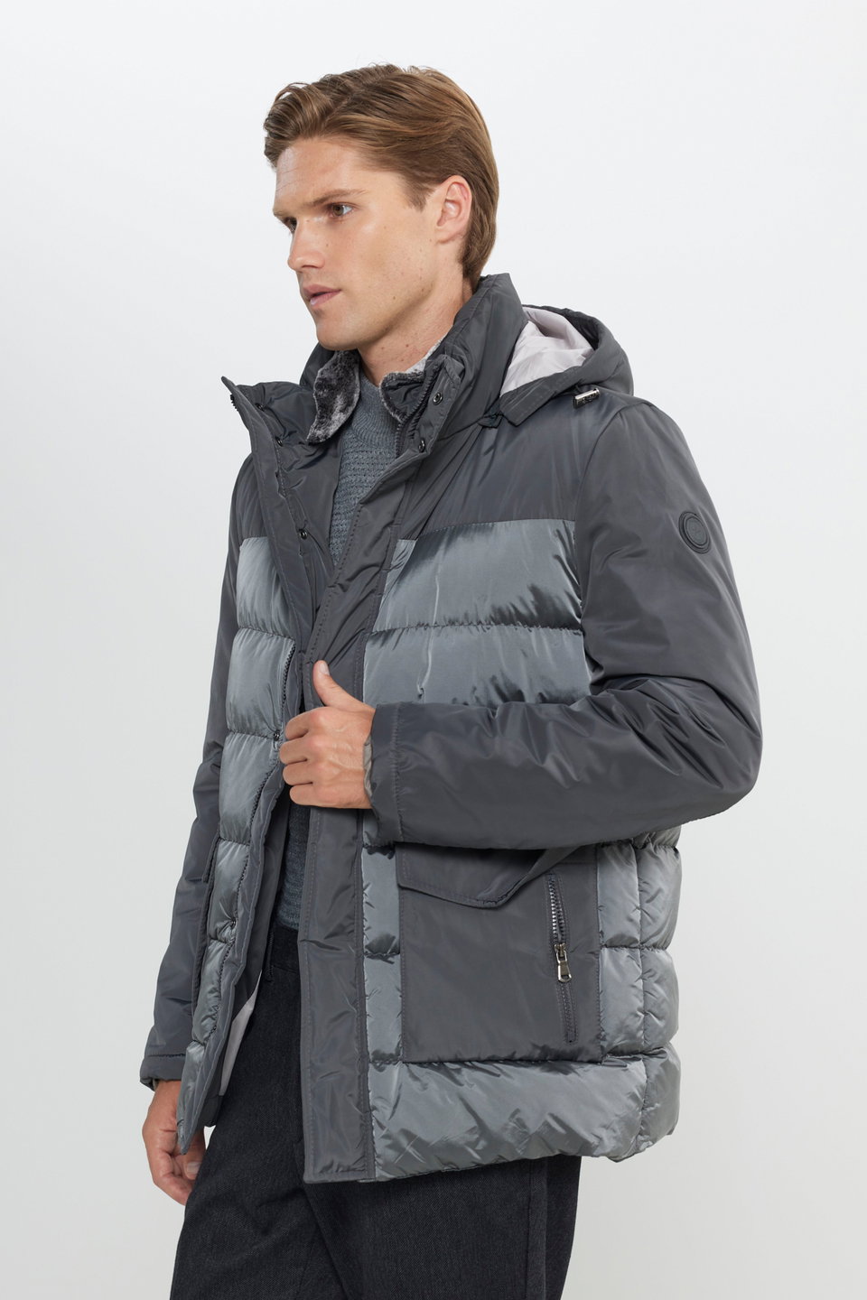 Men's Standard Fit Normal Cut Stand-up Collar Cold-Proof Coat