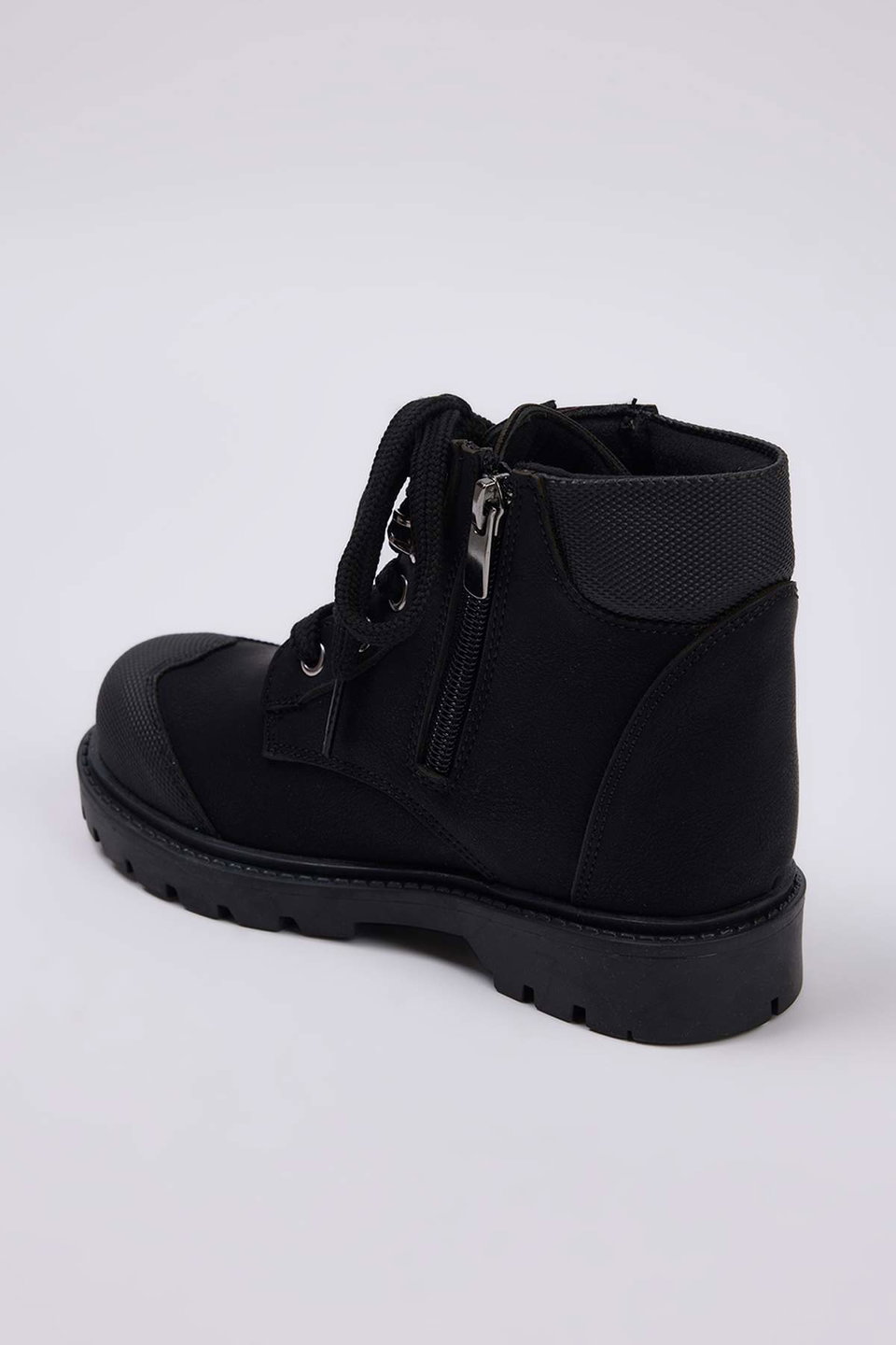 Zippered and Lace-Up Kids Combat Boots for Big Boys TAKAW26BO00006