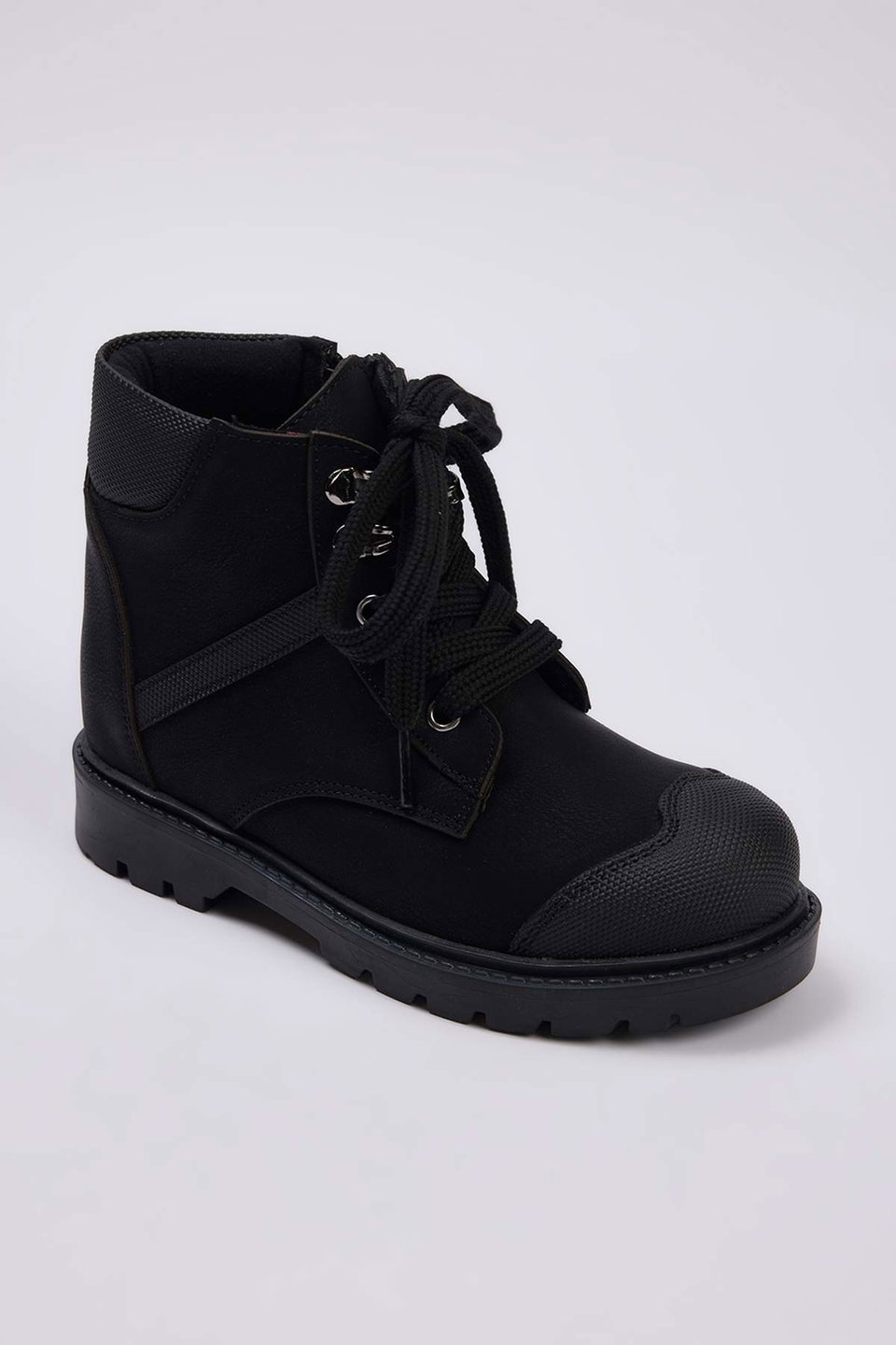 Zippered and Lace-Up Kids Combat Boots for Big Boys TAKAW26BO00006