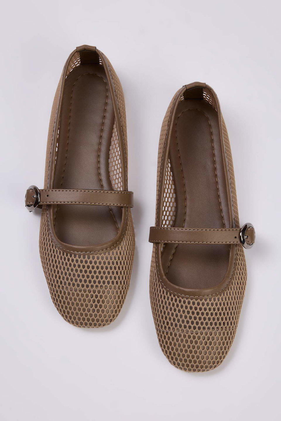 Mesh Round Toe Mary Jane Women's Ballerina TAXSS24BE00000